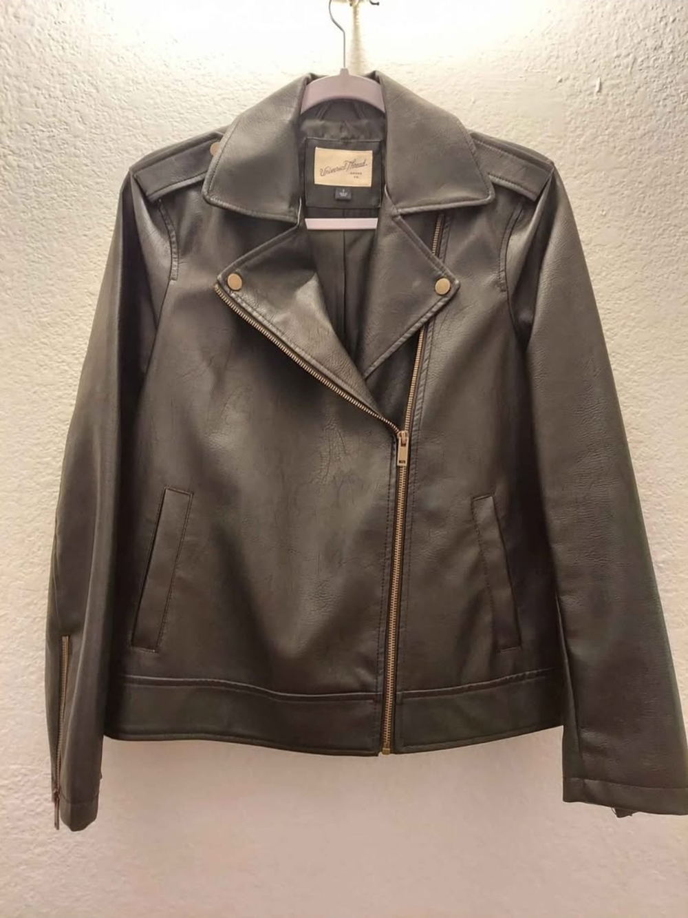 Universal Thread Black Faux Leather Moto Jacket